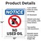 Signmission No Used Oil, 10 in W x Rectangle, Aluminum OS-2PACK-NS-A-1014-V-15025 - alternate 6